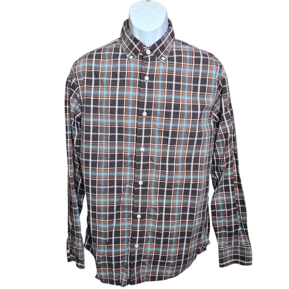 Banana Republic Mens Preppy‎ Plaid Shirt Size M Office Career Button Down Cotton